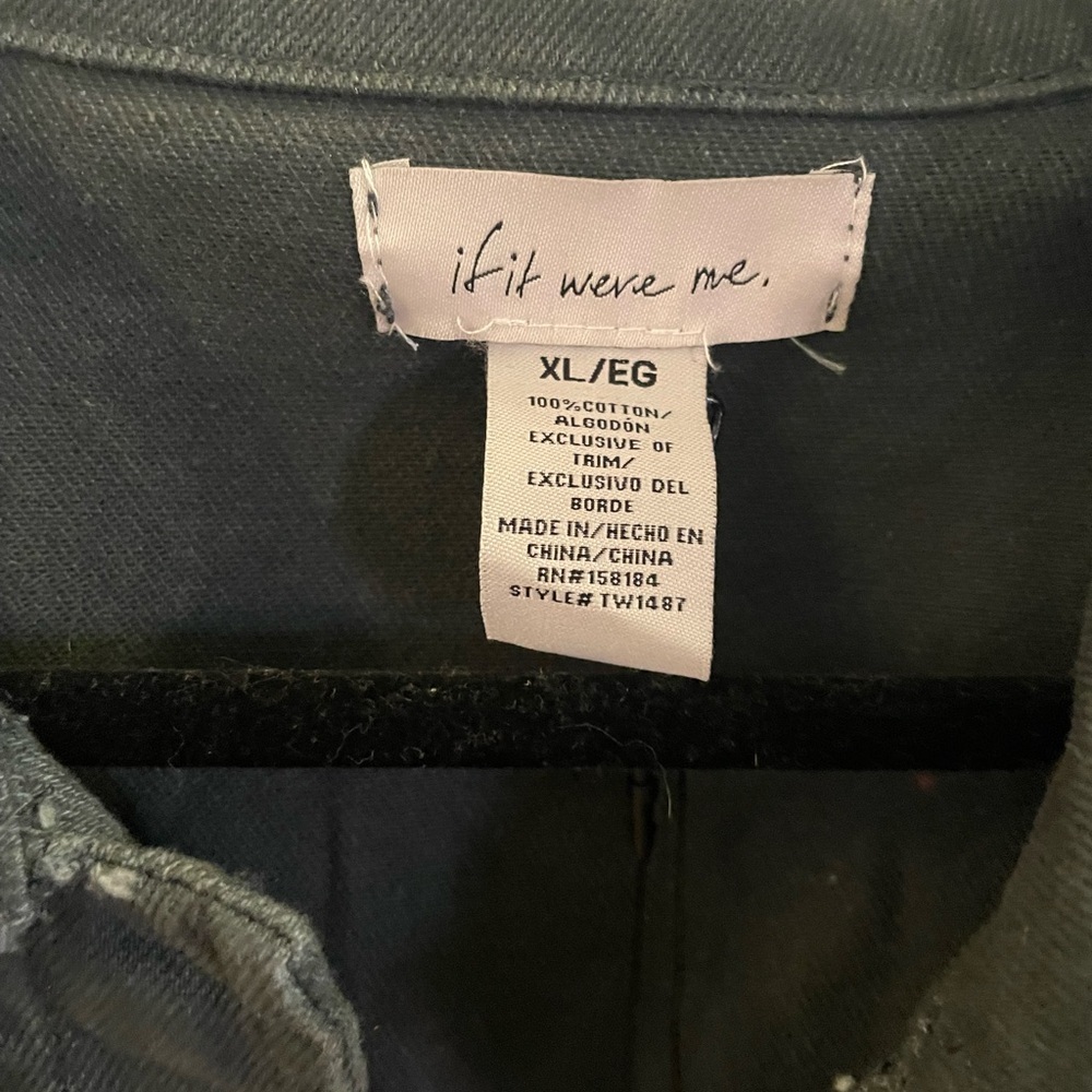 NWT If It Were Me Dark Green Denim Jacket | juniors size XL - Picture 2 of 3